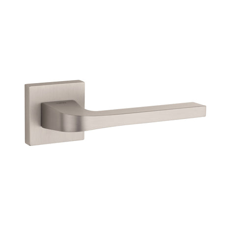 Quality image of Tupai Rapido CurvaLine Valbona Lever Door Handle on Square Rose - Pearl Nickel | Sku. t3097spl | available from Trade Door Handles.