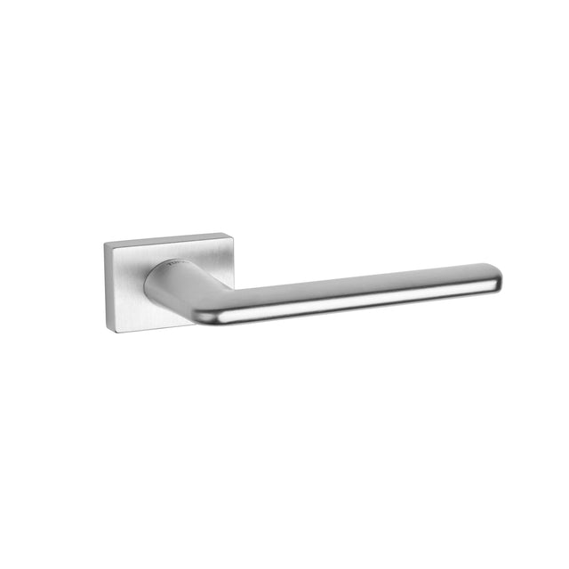 Quality image of Tupai Rapido RetaLine Tavira Lever Door Handle on Long Rose - (Without Decorative Plate) - Satin Chrome | Sku. t3098lsc | available from Trade Door Handles.