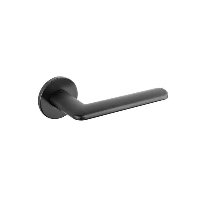 Quality image of Tupai Rapido 5S Line Tavira Lever Door Handle on 5mm Slimline Round Rose - Pearl Black | Sku. t3098r5smb | available from Trade Door Handles.