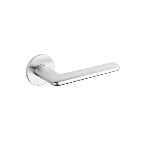 Quality image of Tupai Rapido 5S Line Tavira Lever Door Handle on 5mm Slimline Round Rose - Satin Chrome | Sku. t3098r5ssc | available from Trade Door Handles.