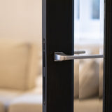 Quality image of Tupai Rapido 5S Line Canha Lever Door Handle on Concealed Square Rose - Titanium | Sku. t4007cstt | available from Trade Door Handles.