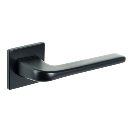 Quality image of Tupai Rapido 5S Line Canha Lever Door Handle on 5mm Slimline Square Rose - Pearl Black | Sku. t4007s5smb | available from Trade Door Handles.