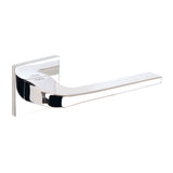 Quality image of Tupai Rapido 5S Line Canha Lever Door Handle on 5mm Slimline Square Rose - Bright Polished Chrome | Sku. t4007s5spc | available from Trade Door Handles.