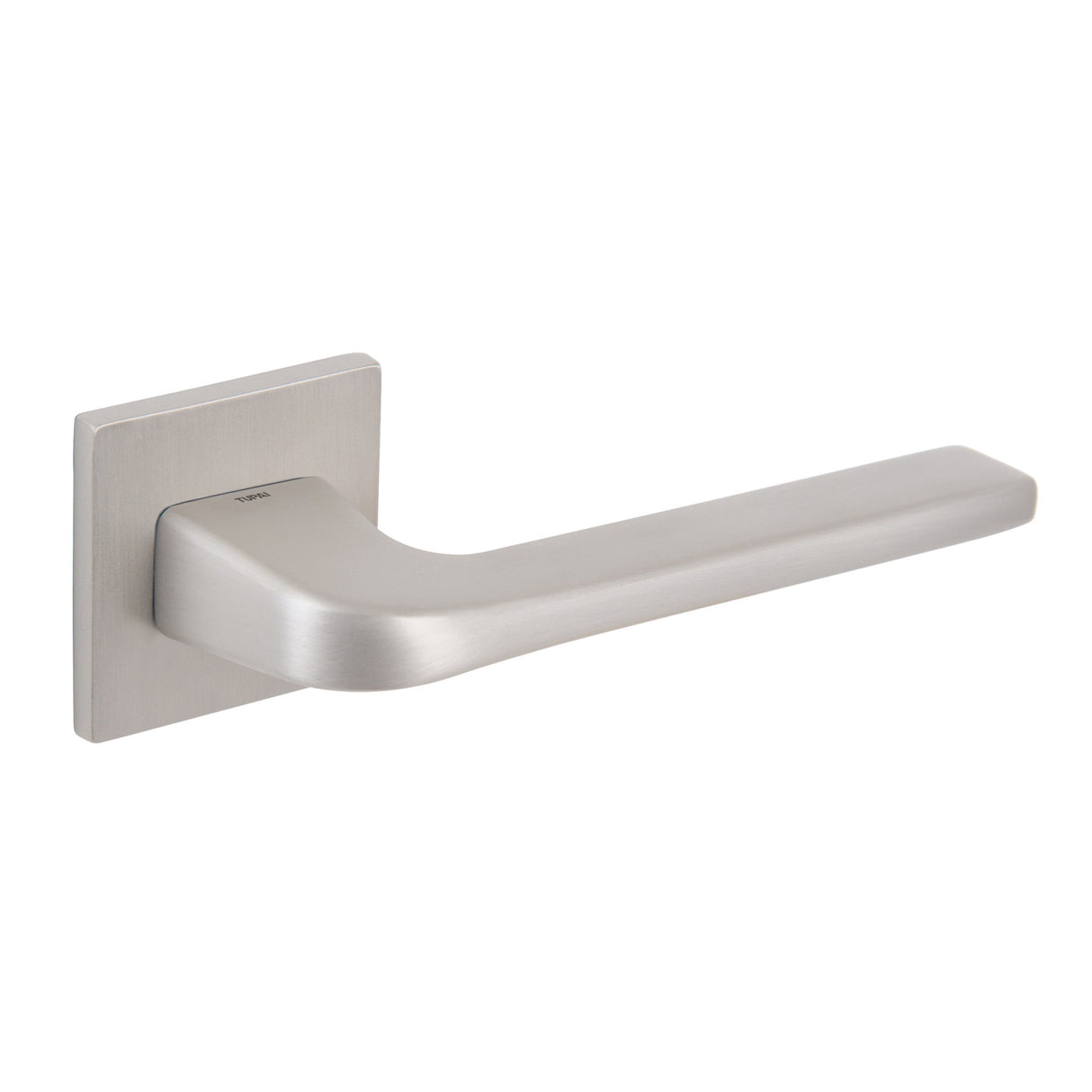 Quality image of Tupai Rapido 5S Line Canha Lever Door Handle on 5mm Slimline Square Rose - Pearl Nickel | Sku. t4007s5spl | available from Trade Door Handles.