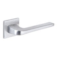 Quality image of Tupai Rapido 5S Line Canha Lever Door Handle on 5mm Slimline Square Rose - Satin Chrome | Sku. t4007s5ssc | available from Trade Door Handles.