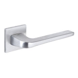 Quality image of Tupai Rapido 5S Line Canha Lever Door Handle on 5mm Slimline Square Rose - Satin Chrome | Sku. t4007s5ssc | available from Trade Door Handles.