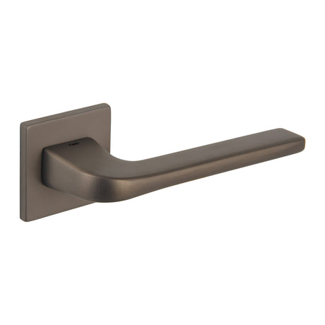 Quality image of Tupai Rapido 5S Line Canha Lever Door Handle on 5mm Slimline Square Rose - Titanium | Sku. t4007s5stt | available from Trade Door Handles.