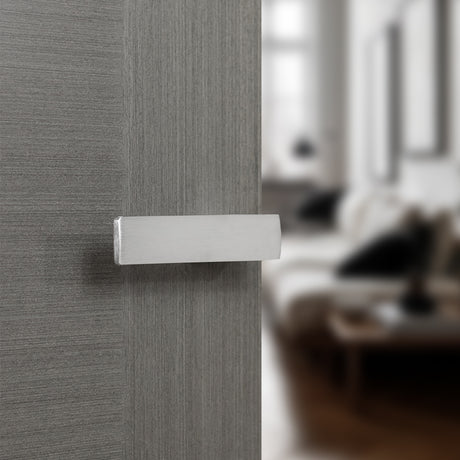 Quality image of Tupai Rapido RetaLine Cartelle Lever Door Handle on Long Rose - (Without Decorative Plate) - Satin Chrome | Sku. t4084lsc | available from Trade Door Handles.