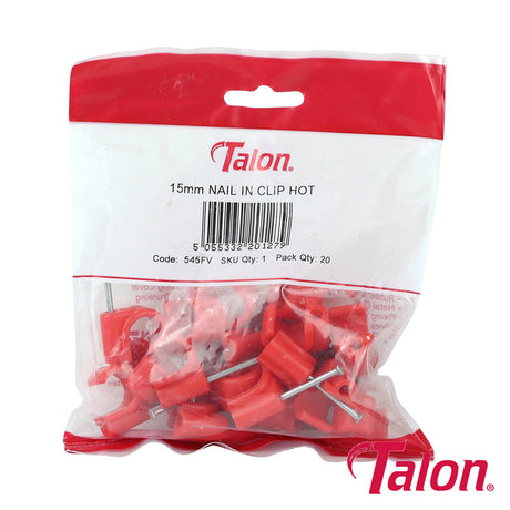 This is an image of Timco - Nail In Pipe Clip - Red - NCH15/20 15mm - (20 PCS Bag) TALNCH1520
