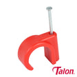 This is an image of Timco - Nail In Pipe Clip - Red - NCH22/20 22mm - (20 PCS Bag) TALNCH2220