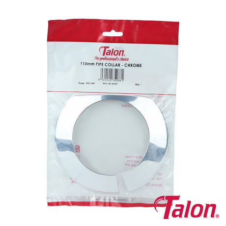 This is an image of Timco - Pipe Collar - Chrome - PC110C 110mm - (1 Each Bag) TALPC110C