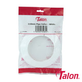 This is an image of Timco - Pipe Collar - White - PC110WH 110mm - (1 Each Bag) TALPC110WH