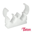 This is an image of Timco - Double Hinged Clip - White - TD15 15mm - (50 PCS Bag) TALTD15