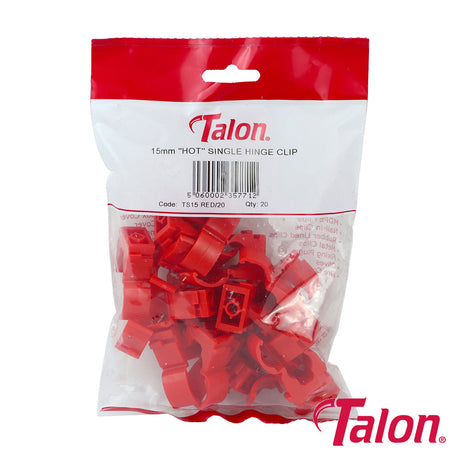 This is an image of Timco - Single Hinged ID Clip - Red - TS15RED20 15mm - (20 PCS Bag) TALTS15RED20