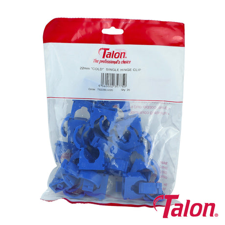 This is an image of Timco - Single Hinged ID Clip - Blue - TS22BLU20 22mm - (20 PCS Bag) TALTS22BLU20