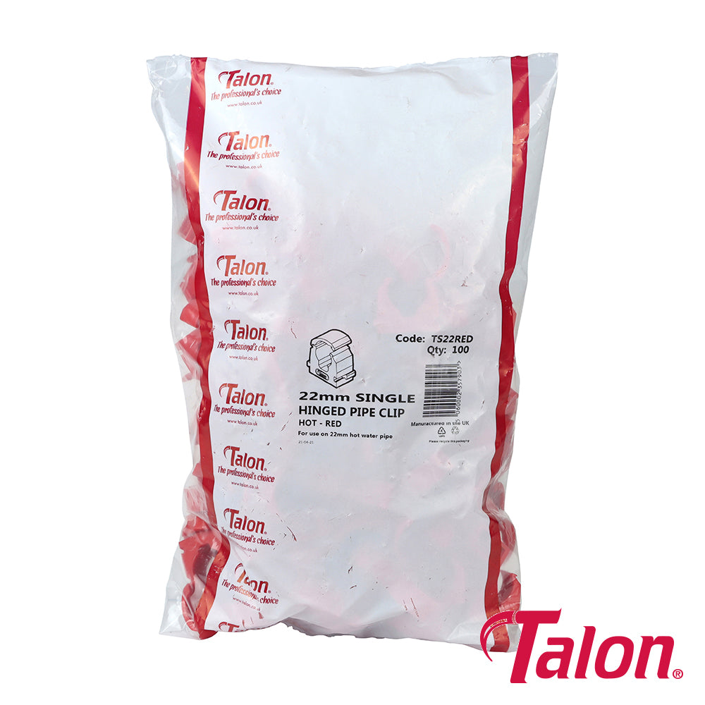 This is an image of Timco - Single Hinged ID Clip - Red - TS22RED 22mm - (100 PCS Bag) TALTS22RED