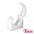 This is an image of Timco - Single Hinged Clip - White - TS22 22mm - (100 PCS Bag) TALTS22
