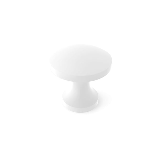 High quality image of the TOP Drawer Fittings - Round Cabinet knob 24.2mm Dia. Matt White Finish | Sku. tdfk24-mw | available to order from Trade Door Handles.