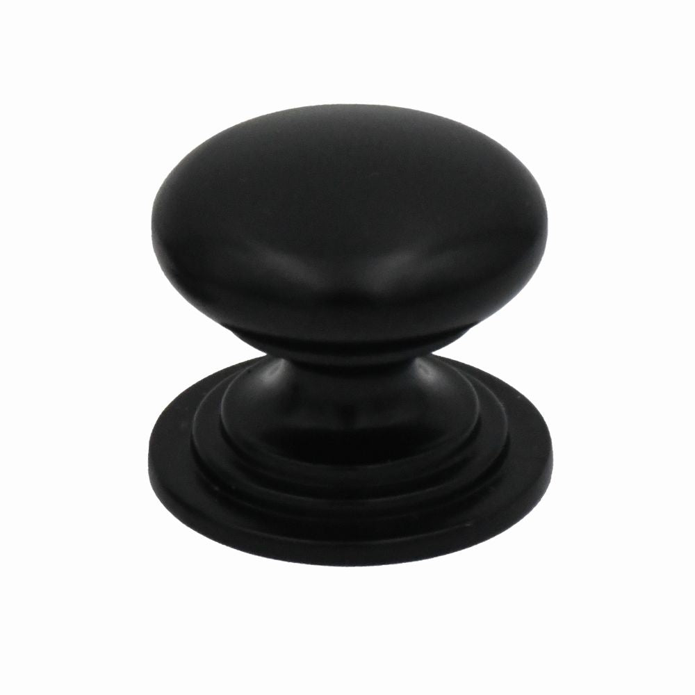 High quality image of the TOP Drawer Fittings - Round Cabinet knob 37mm Dia. Matt Black Finish | Sku. tdfk37-mb | available to order from Trade Door Handles.