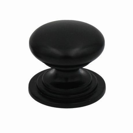High quality image of the TOP Drawer Fittings - Round Cabinet knob 37mm Dia. Matt Black Finish | Sku. tdfk37-mb | available to order from Trade Door Handles.