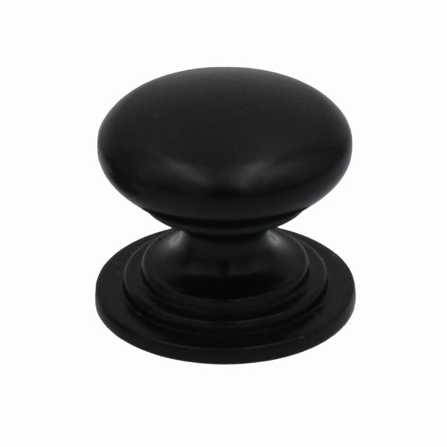 High quality image of the TOP Drawer Fittings - Round Cabinet knob 37mm Dia. Matt Black Finish | Sku. tdfk37-mb | available to order from Trade Door Handles.