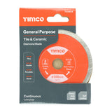 This is an image of Timco - General Purpose Tile & Ceramic Diamond Blade - Continuous 100 x 16.0 (1 Each Box) TE10016