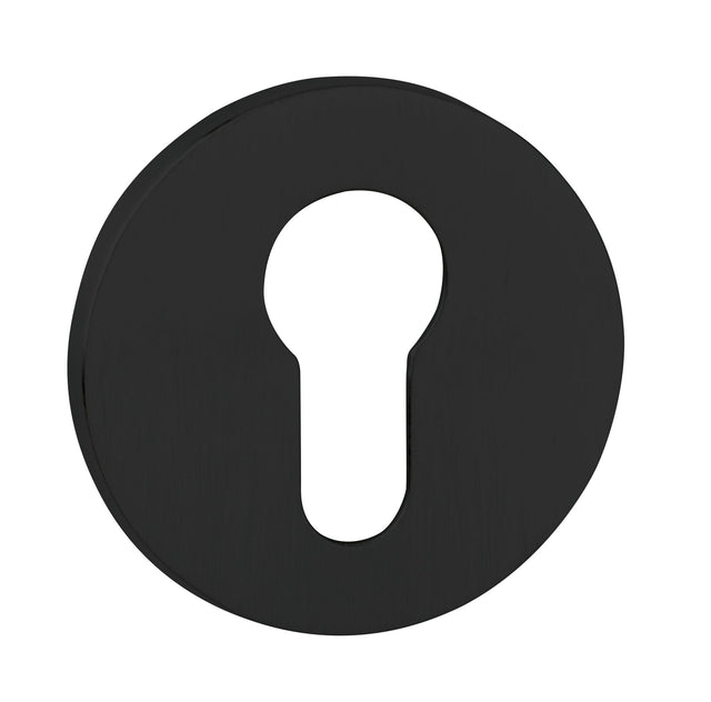 Quality image of Tupai Rapido 5S Line Euro Escutcheons on 5mm Slimline Round Rose - Pearl Black | Sku. tescer5smb | available from Trade Door Handles.