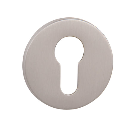 Quality image of Tupai Rapido 5S Line Euro Escutcheons on 5mm Slimline Round Rose - Pearl Nickel | Sku. tescer5spl | available from Trade Door Handles.