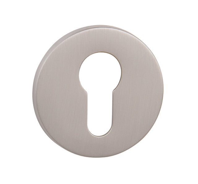 Quality image of Tupai Rapido 5S Line Euro Escutcheons on 5mm Slimline Round Rose - Pearl Nickel | Sku. tescer5spl | available from Trade Door Handles.
