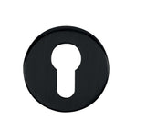 Quality image of Tupai Rapido CurvaLine Euro Escutcheons on Round Rose - Pearl Black | Sku. tescermb | available from Trade Door Handles.