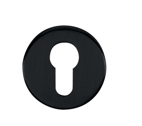 Quality image of Tupai Rapido CurvaLine Euro Escutcheons on Round Rose - Pearl Black | Sku. tescermb | available from Trade Door Handles.
