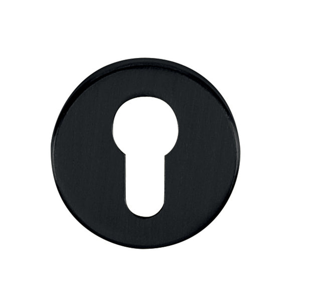 Quality image of Tupai Rapido CurvaLine Euro Escutcheons on Round Rose - Pearl Black | Sku. tescermb | available from Trade Door Handles.