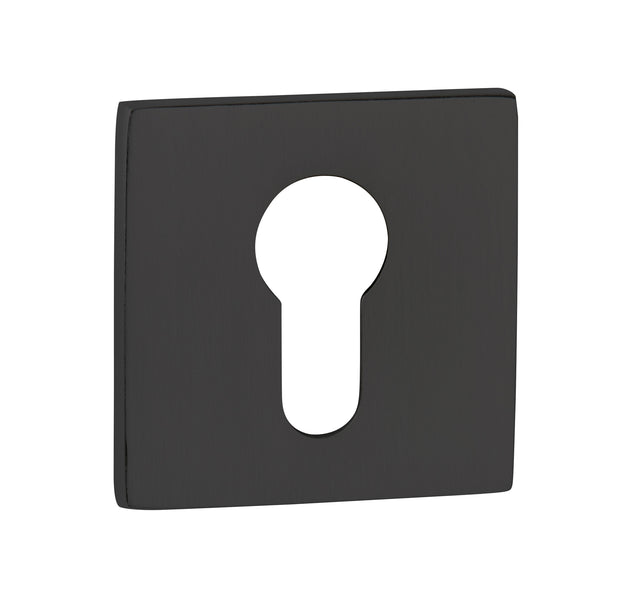 Quality image of Tupai Rapido 5S Line Euro Escutcheons on 5mm Slimline Square Rose - Pearl Black | Sku. tesces5smb | available from Trade Door Handles.