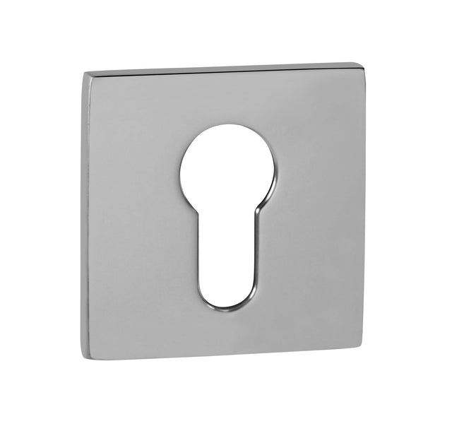 Quality image of Tupai Rapido 5S Line Euro Escutcheons on 5mm Slimline Square Rose - Bright Polished Chrome | Sku. tesces5spc | available from Trade Door Handles.