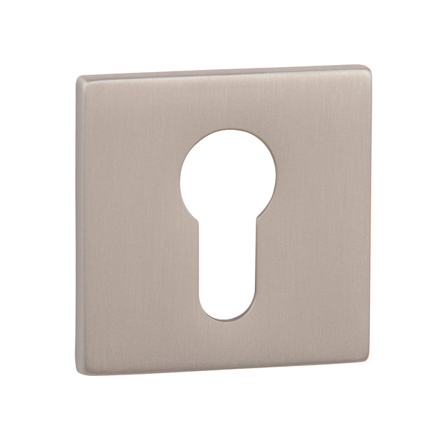Quality image of Tupai Rapido 5S Line Euro Escutcheons on 5mm Slimline Square Rose - Pearl Nickel | Sku. tesces5spl | available from Trade Door Handles.