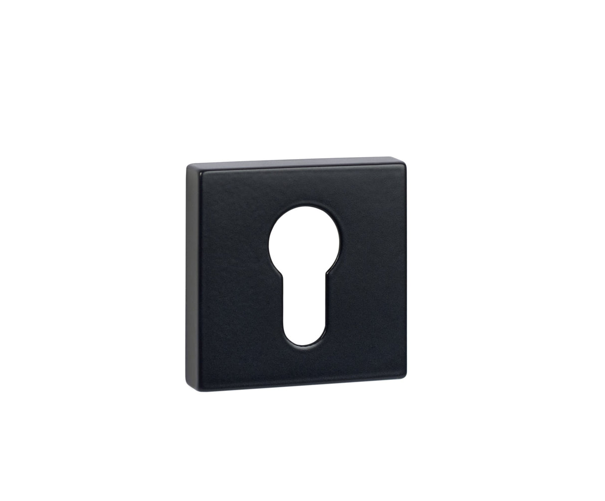Quality image of Tupai Rapido Curva/QuadraLine Euro Escutcheons on Square Rose - Pearl Black | Sku. tescesmb | available from Trade Door Handles.