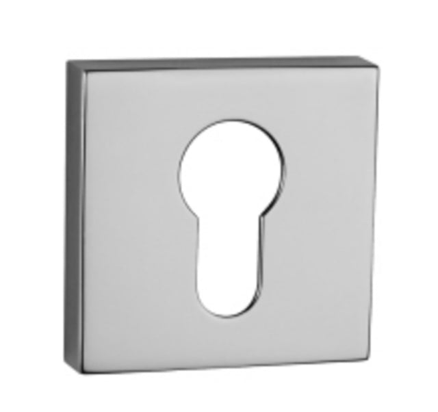 Quality image of Tupai Rapido Curva/QuadraLine Euro Escutcheons on Square Rose - Bright Polished Chrome | Sku. tescespc | available from Trade Door Handles.