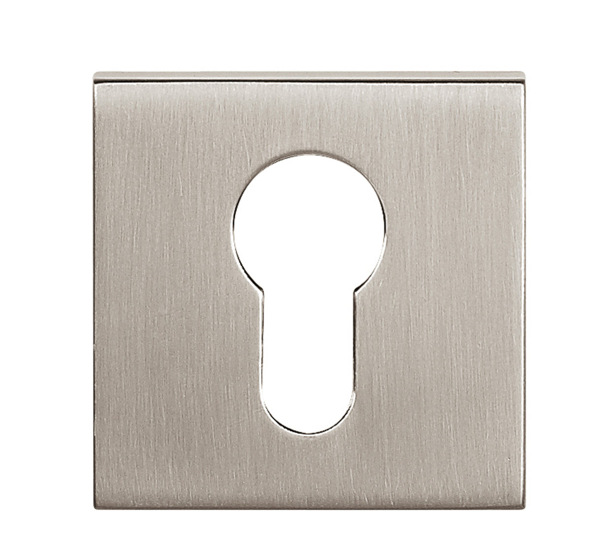 Quality image of Tupai Rapido Curva/QuadraLine Euro Escutcheons on Square Rose - Pearl Nickel | Sku. tescespl | available from Trade Door Handles.