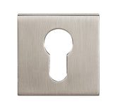 Quality image of Tupai Rapido Curva/QuadraLine Euro Escutcheons on Square Rose - Pearl Nickel | Sku. tescespl | available from Trade Door Handles.