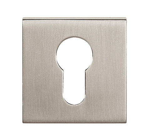 Quality image of Tupai Rapido Curva/QuadraLine Euro Escutcheons on Square Rose - Pearl Nickel | Sku. tescespl | available from Trade Door Handles.