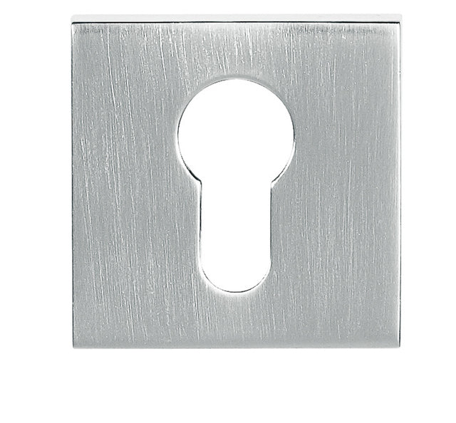 Quality image of Tupai Rapido Curva/QuadraLine Euro Escutcheons on Square Rose - Satin Chrome | Sku. tescessc | available from Trade Door Handles.