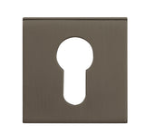 Quality image of Tupai Rapido Curva/QuadraLine Euro Escutcheons on Square Rose - Titanium | Sku. tescestt | available from Trade Door Handles.