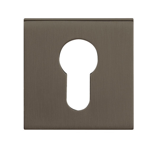 Quality image of Tupai Rapido Curva/QuadraLine Euro Escutcheons on Square Rose - Titanium | Sku. tescestt | available from Trade Door Handles.
