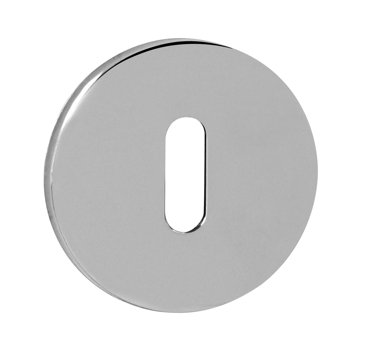Quality image of Tupai Rapido 5S Line Key Escutcheons on 5mm Slimline Round Rose - Bright Polished Chrome | Sku. tesckr5spc | available from Trade Door Handles.
