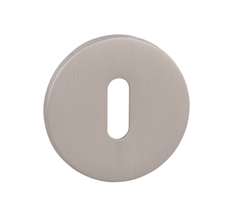 Quality image of Tupai Rapido 5S Line Key Escutcheons on 5mm Slimline Round Rose - Pearl Nickel | Sku. tesckr5spl | available from Trade Door Handles.