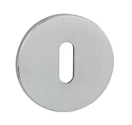 Quality image of Tupai Rapido 5S Line Key Escutcheons on 5mm Slimline Round Rose - Satin Chrome | Sku. tesckr5ssc | available from Trade Door Handles.