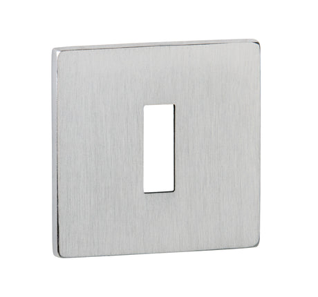 Quality image of Tupai Rapido 5S Line Key Escutcheons on 5mm Slimline Square Rose - Satin Chrome | Sku. tescks5ssc | available from Trade Door Handles.