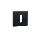 Quality image of Tupai Rapido Curva/QuadraLine Key Escutcheons on Square Rose - Pearl Black | Sku. tescksmb | available from Trade Door Handles.