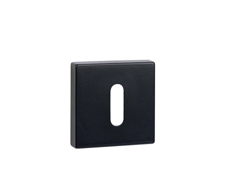 Quality image of Tupai Rapido Curva/QuadraLine Key Escutcheons on Square Rose - Pearl Black | Sku. tescksmb | available from Trade Door Handles.