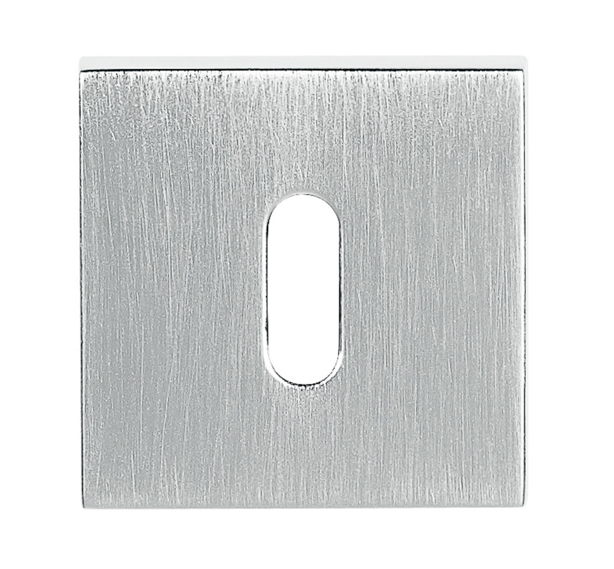 Quality image of Tupai Rapido Curva/QuadraLine Key Escutcheons on Square Rose - Satin Chrome | Sku. tesckssc | available from Trade Door Handles.